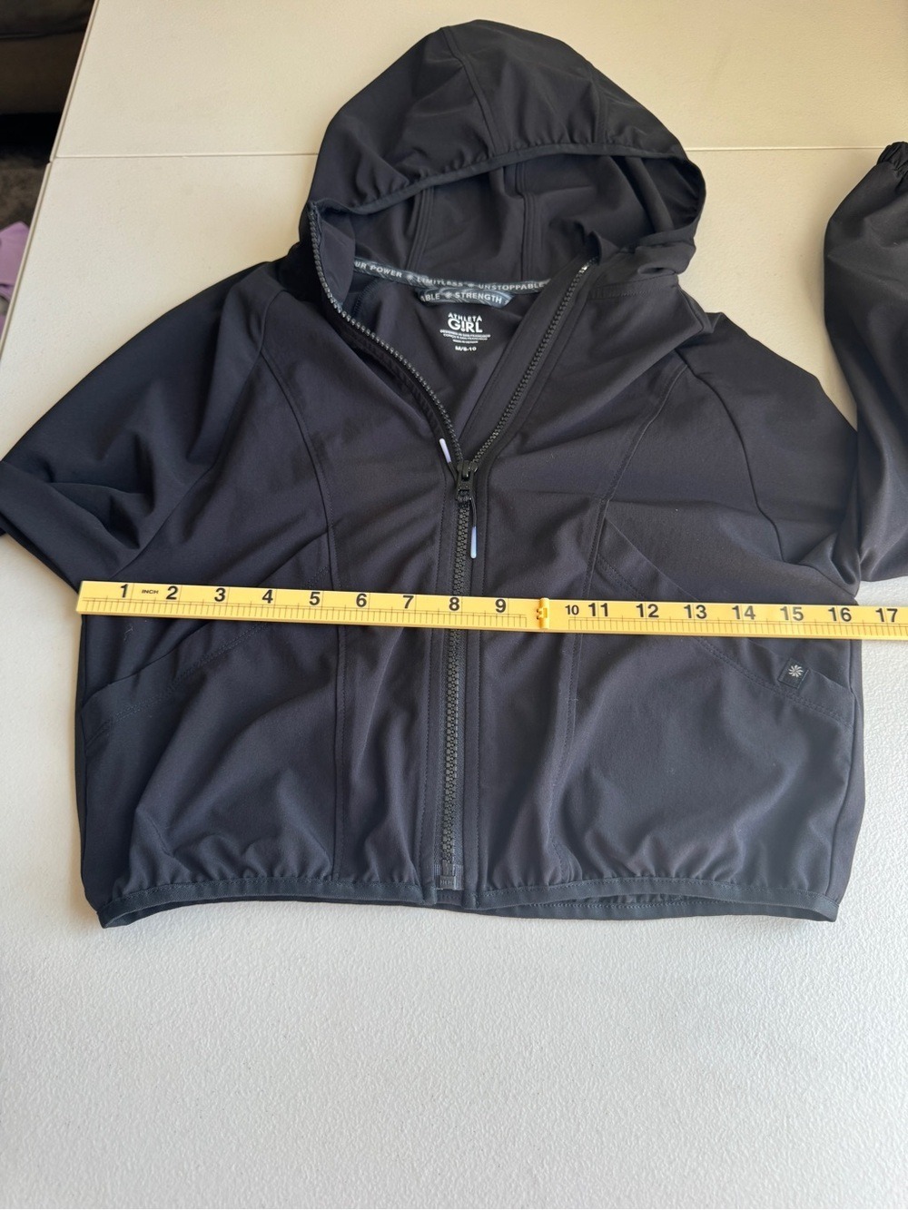 Athleta girl lightweight full zip hooded athletic jacket size 8/10, - Picture 4 of 10